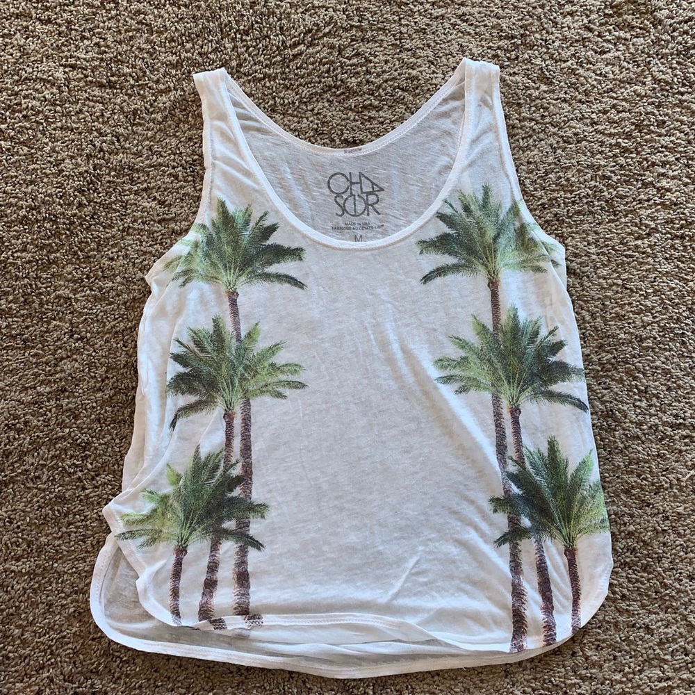 CHASER BRAND PALM TREE TANK TOP